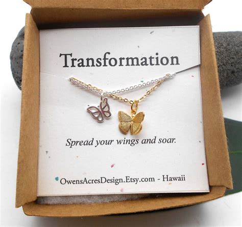 Butterfly Transformation Necklace Minimalist Necklace Dainty Tiny