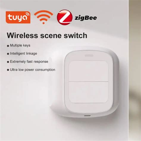 Tuya Wifi Zigbee Smart Wireless Scene Switch Push Button Gang