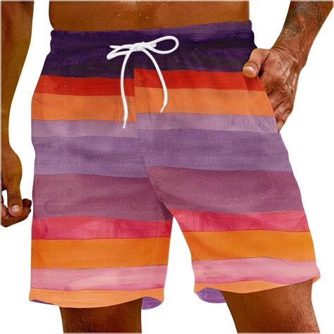 Onlyliua Mens Swim Teunks Mens Drawstring Shorts Printed Beach Shorts