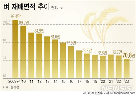 그래픽 올해 벼 재배면적 708만㏊역대 최소 네이트 뉴스