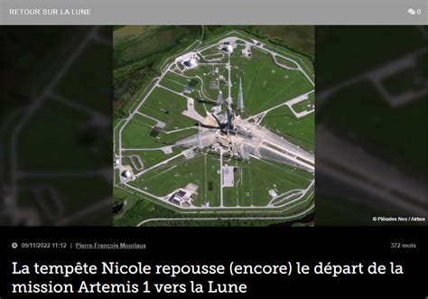 La tempête Nicole repousse encore le départ de la mission Artemis 1