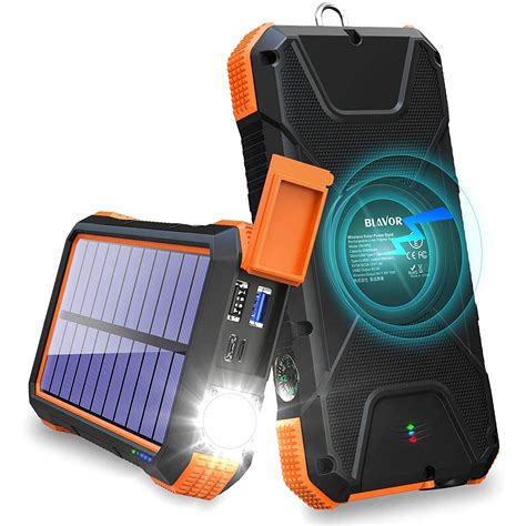 Blavor Solar Power Bank Pd18w Qc30 Fast Charging 10w Wireless Charger 20000mah Solar Powered