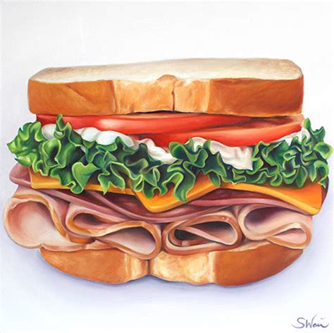 Sarah E Wain Food Paintings Cold Cut Sandwich Cold Sandwiches