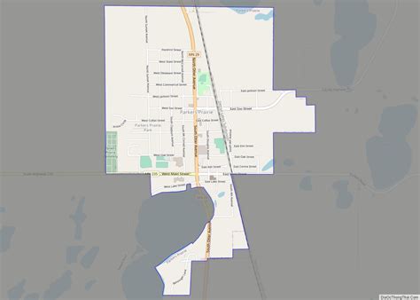 Map of Parkers Prairie city