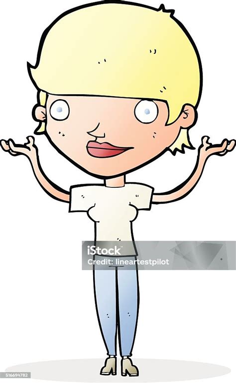 Cartoon Woman Holding Arms In Air Stock Illustration Download Image Now Adult Cheerful