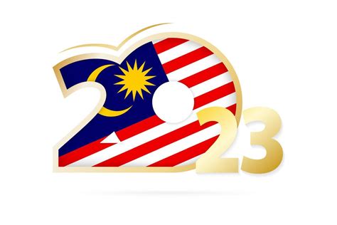 Year 2023 with Malaysia Flag pattern. 12672075 Vector Art at Vecteezy