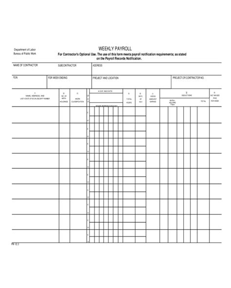 Certified Payroll Form Fillable Pdf Printable Forms Free Online