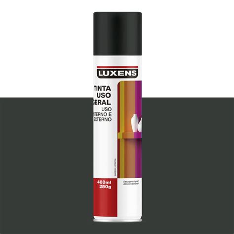 Tinta Spray Uso Geral Preto Brilhante 400mL Luxens Leroy Merlin