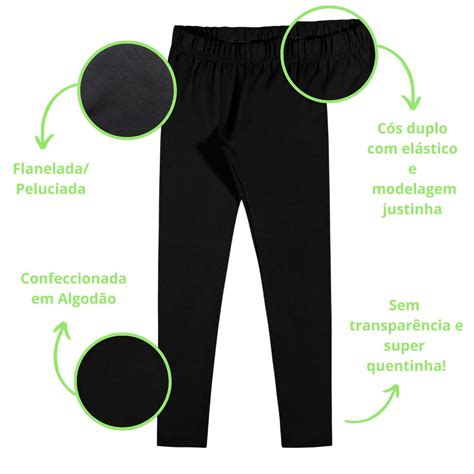 Kit Legging Infantil Flanelada Super Quentinha El Stico No C S