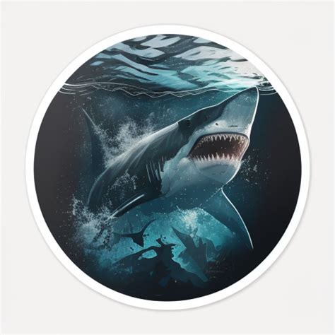 Megalodon Shark Vinyl Decal Car Window Wall Laptop Bumper Sticker Fish