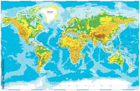 Plakat mapa fizyczna świata 116541513 Mapy Plakaty ecowall24 pl