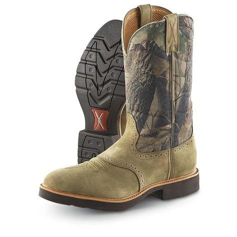 Mens Twisted X® Steel Toe Pull On Boots Camo 203949 Work Boots