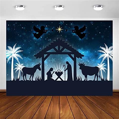 Amazon Lfeey X Ft Birth Of Jesus Backdrop Christmas Night