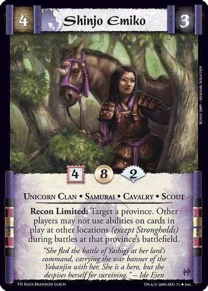 Shinjo Emiko Card L5r Legend Of The Five Rings Wiki Fandom