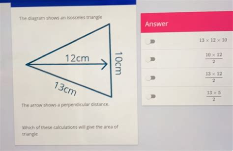 Solved: The diagram shows an isosceles triangle Answer 13* 12* 10 (10* ...