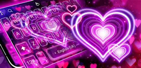 3d Sparkling Neon Love Hearts Keyboard Theme For Pc How To Install On