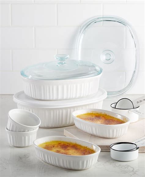 Crown Corningware Corning Ware French White 10 Piece Casserole Set Nos Agrohortipbacid