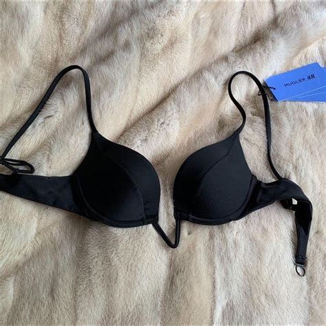 Mugler H M Padded Bikini Top Black New With Tags Depop