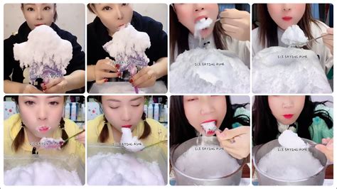 ASMR FREEZER FROST EATING POWDERY ICE EATING ICE MUKBANG BUZ