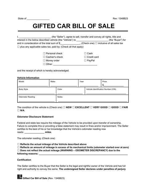 Does A Ted Vehicle Require A Bill Of Sale