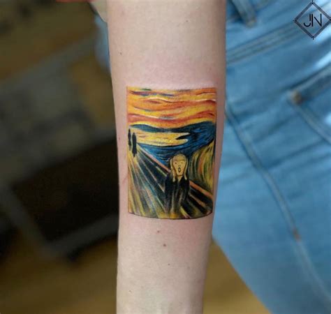 Edvard Munchs The Scream Tattoo On The Forearm