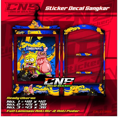 Jual Stiker Decal SPONGEBOB ZOMBIE CNS ORIGINAL DESIGN Sangkar Burung