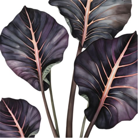 huge dark leaves  black magic plant  png