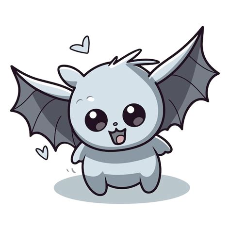 Premium Vector Cute Little Bat Cartoon Isolated On White Background