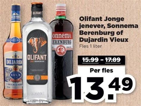 Olifant Jonge Jenever Sonnema Berenburg Of Dujardin Vieux Fles Liter