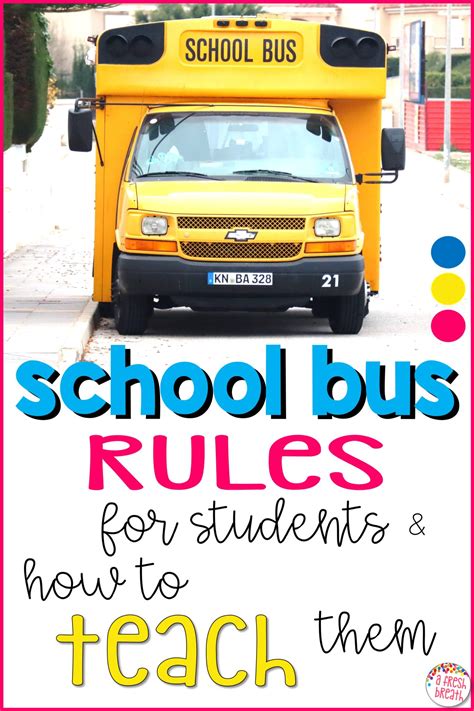 School Bus Rules for Students & How to Teach - A Fresh Breath on Teaching
