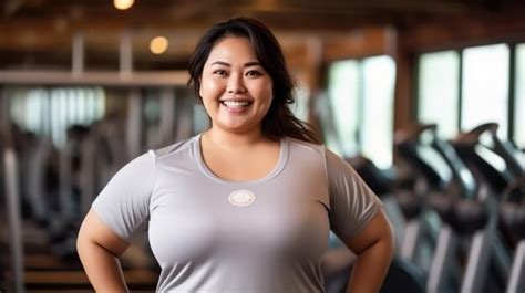 Premium Ai Image Wellness And Fitness For Plus Size Asian Women