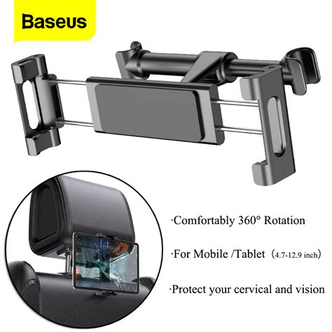 Baseus Car Back Seat Headrest Mount Phone Holder For Ipad Pro Mobile