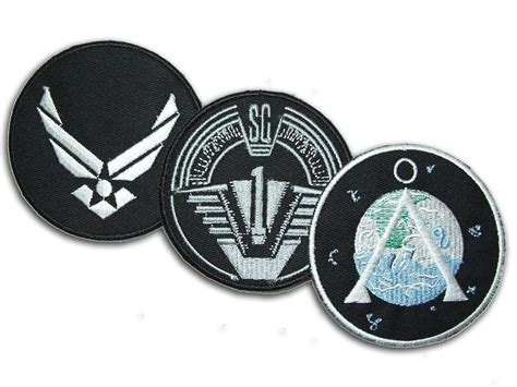 Stargate Sg1 Set Of 3 Main Team Prop Jacket Velcro Patches Sg 1