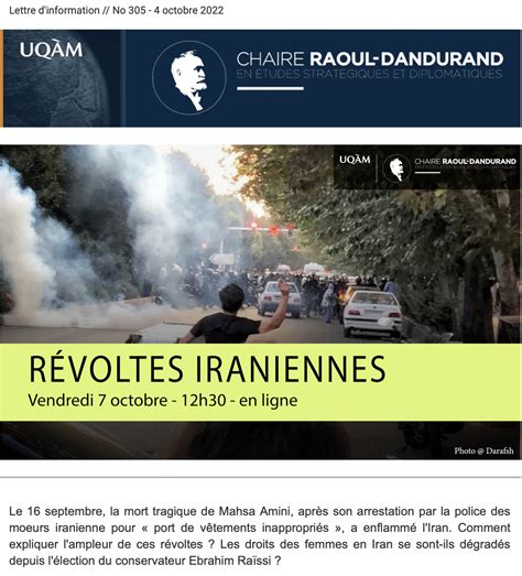 Lettre Dinformation No 305 4 Octobre 2022 Chaire Raoul Dandurand