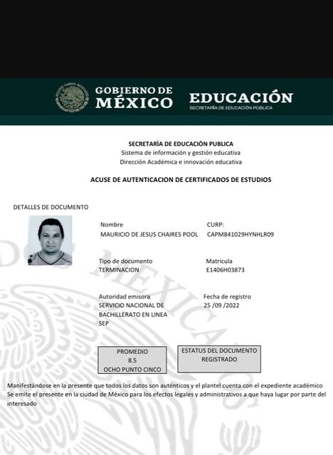 Secretaria De Educacion Publica Prepa En Linea Maricio De J Chaires