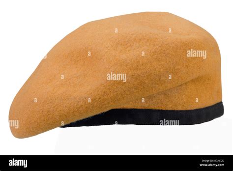 Army Uniform Tan Beret Isolated Stock Photo Alamy