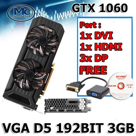 Jual VGA CARD DDR5 GTX 1060 3GB 192BIT VGA GAMING GDDR5 Di Lapak Mides