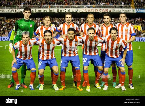 03.11.2012 Valencia, Spain. Athletico Madrid squad pose prior to the La Liga game between ...