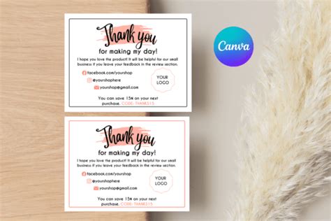 Thank You Card Pink Canva Template Graphic By Dan Ste Creative Fabrica