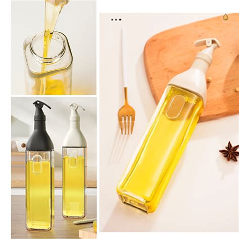 Glass Oil Pot Leak Proof Seasoning Oil Bottle Sesame Oil Dispenser 500ml 480ml W Free Eng Label