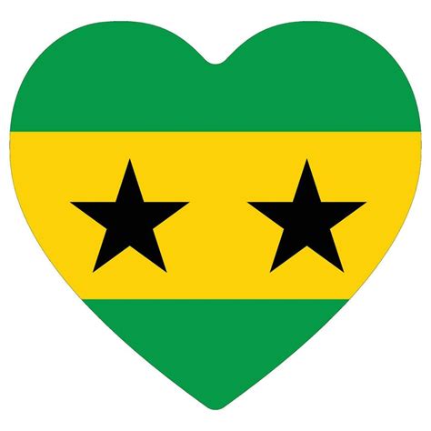 Flag Of Sao Tome And Principe Heart Shape Love Shape Flag 27794882