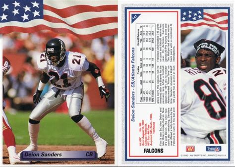 1992 Deion Sanders, Falcons, 2 All World #141, #F1573