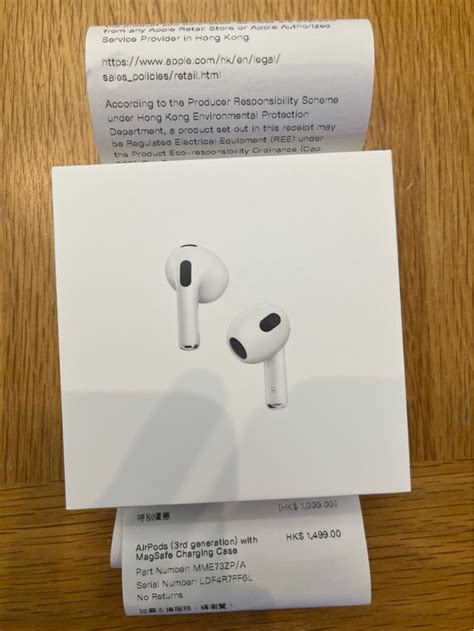 Apple Airpods 第3代 真無線耳機配備magsafe充電盒 可供無線差電 Airpods 3全新未開 手提電話 智能穿戴