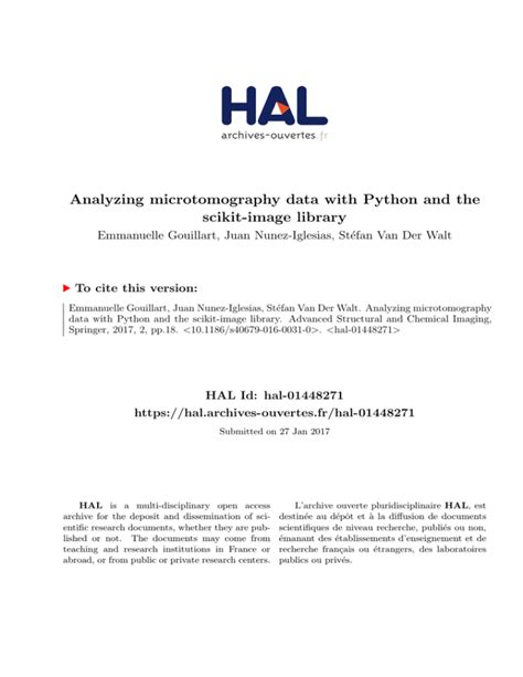 Analyzing Microtomography Data With Python And The Scikit