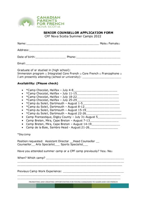 Fillable Online Ns Cpf Junior Counsellor Application Form Cpf Nova