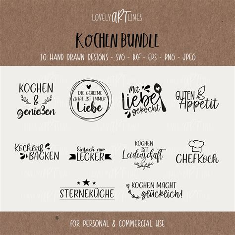 Kochen Svg Bundle Plotterdatei Koch F R Cricut K Chen Vector Icons