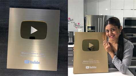 Youtube Gold Play Button Unboxing For Million Subscribers Bhavna S