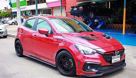 Aggressive Compact Mazda 2 With Knight Sports Bodykit