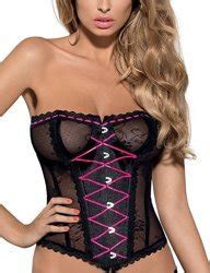 Obsessive Melidia corset Korsett Schwarz Pink Reizwäsche Korsetts