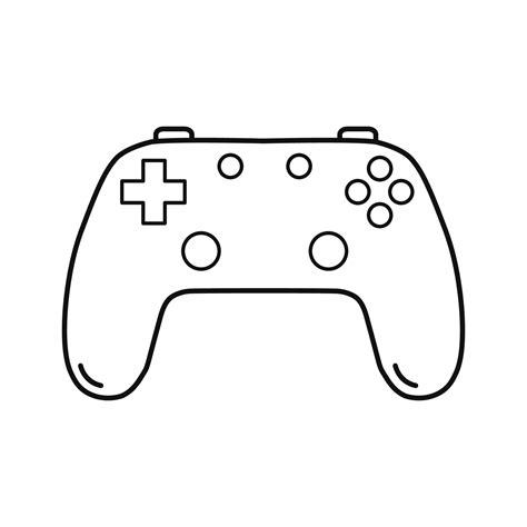 Game Controller Line Icon Simple Vector Illustration Isolated On White